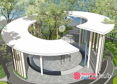 Elegant Modern Exterior Building Design 3D SketchUp File