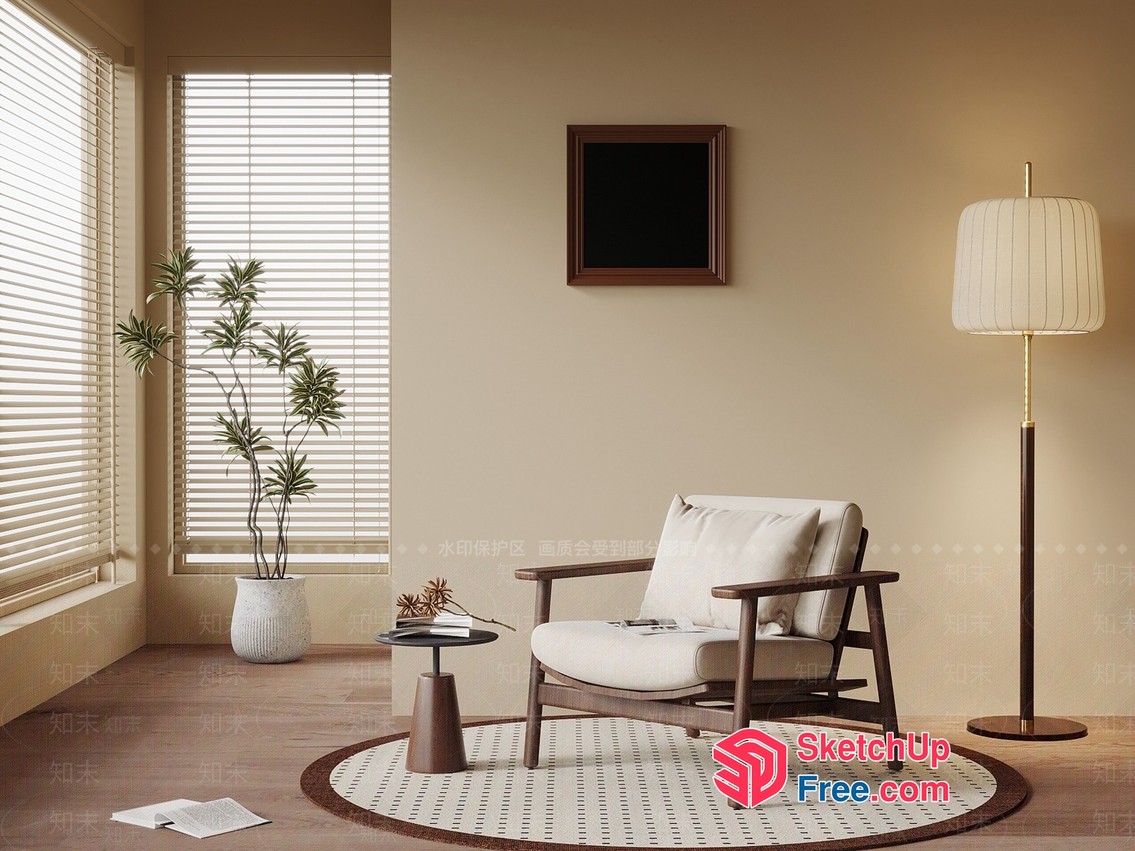 Cozy Modern Living Room Interior 3D SketchUp File