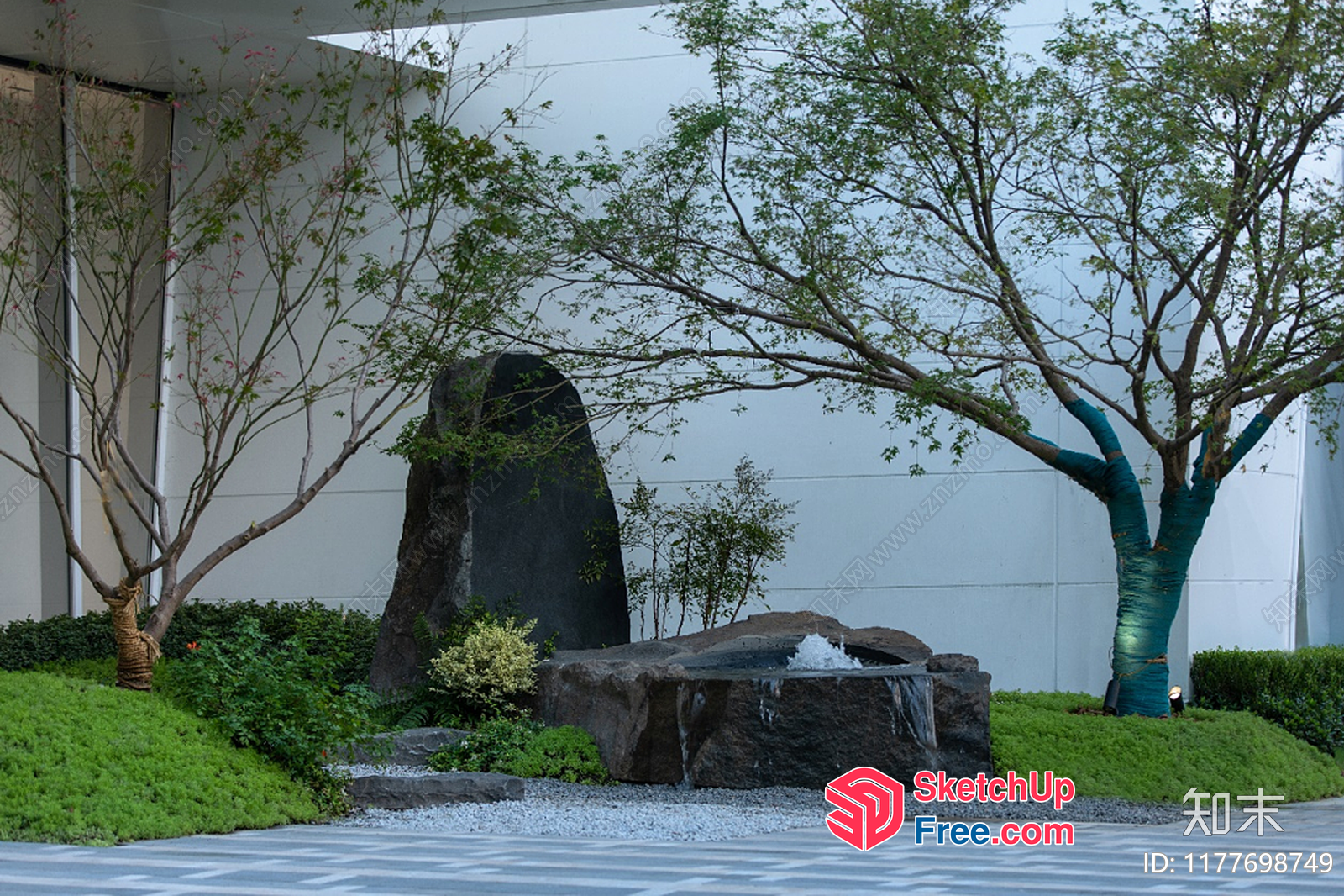 Exterior Decor Of A Modern Japanese Style Garden 3D SketchUp File