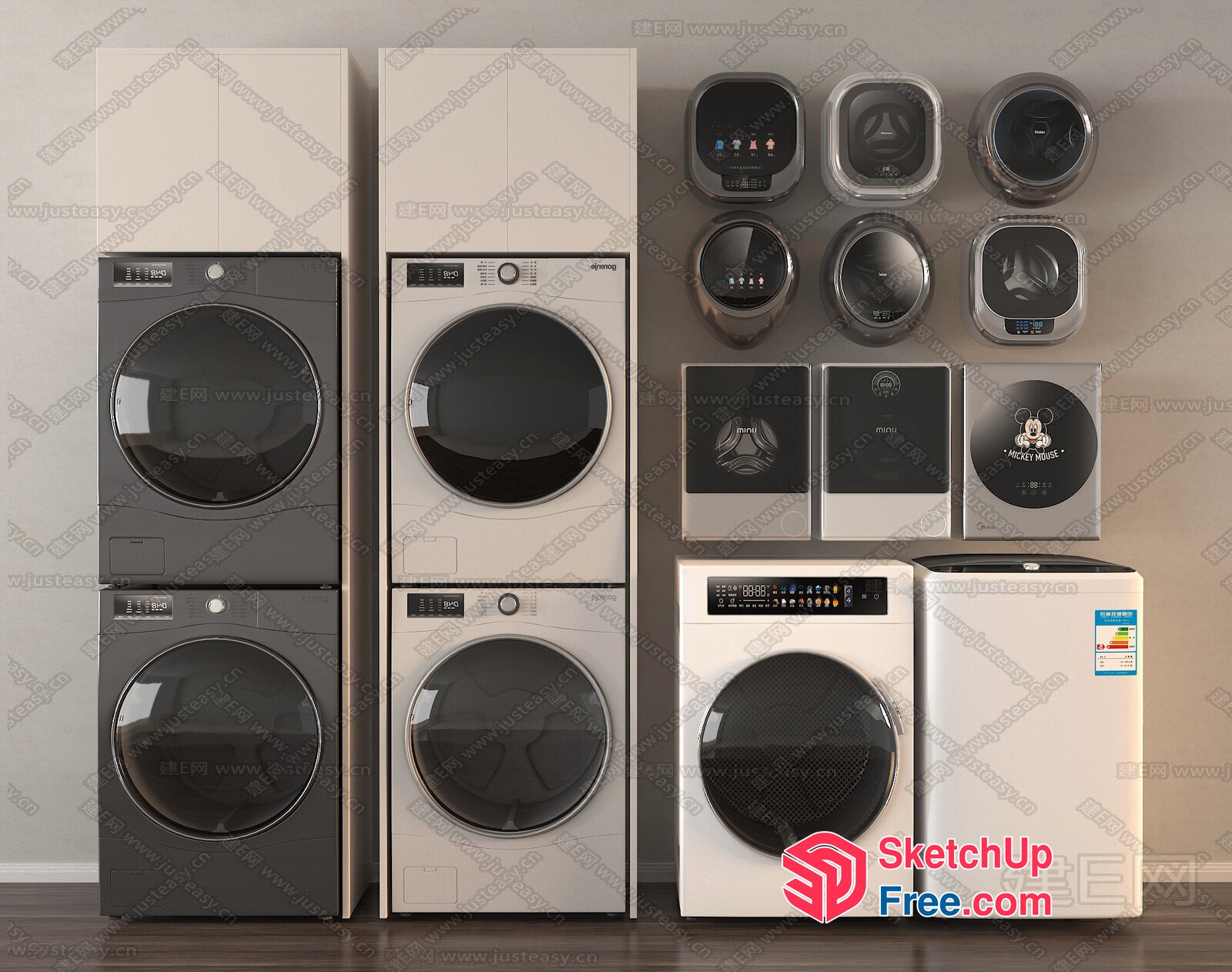 Modern Appliances In A Contemporary Laundry Room 3D SketchUp File
