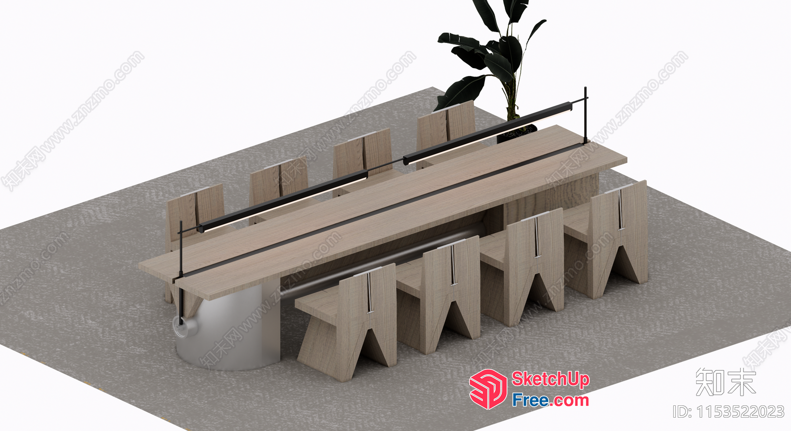 Modern Minimalist Conference Room Furniture 3D SketchUp File