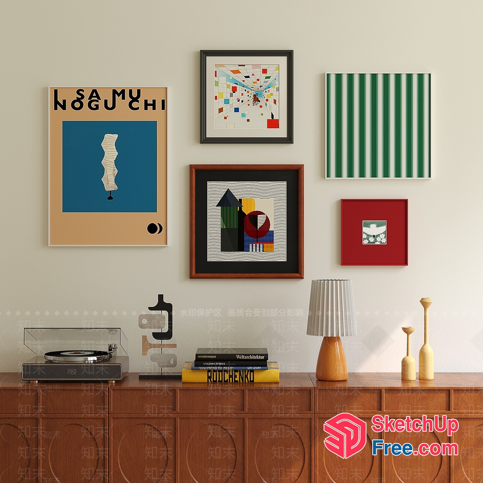 Mid-Century Modern Art And Decor Collection 3D SketchUp File
