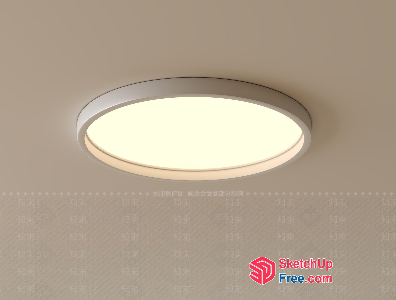 Circular Light Fixture With Beige Interior 3D SketchUp File