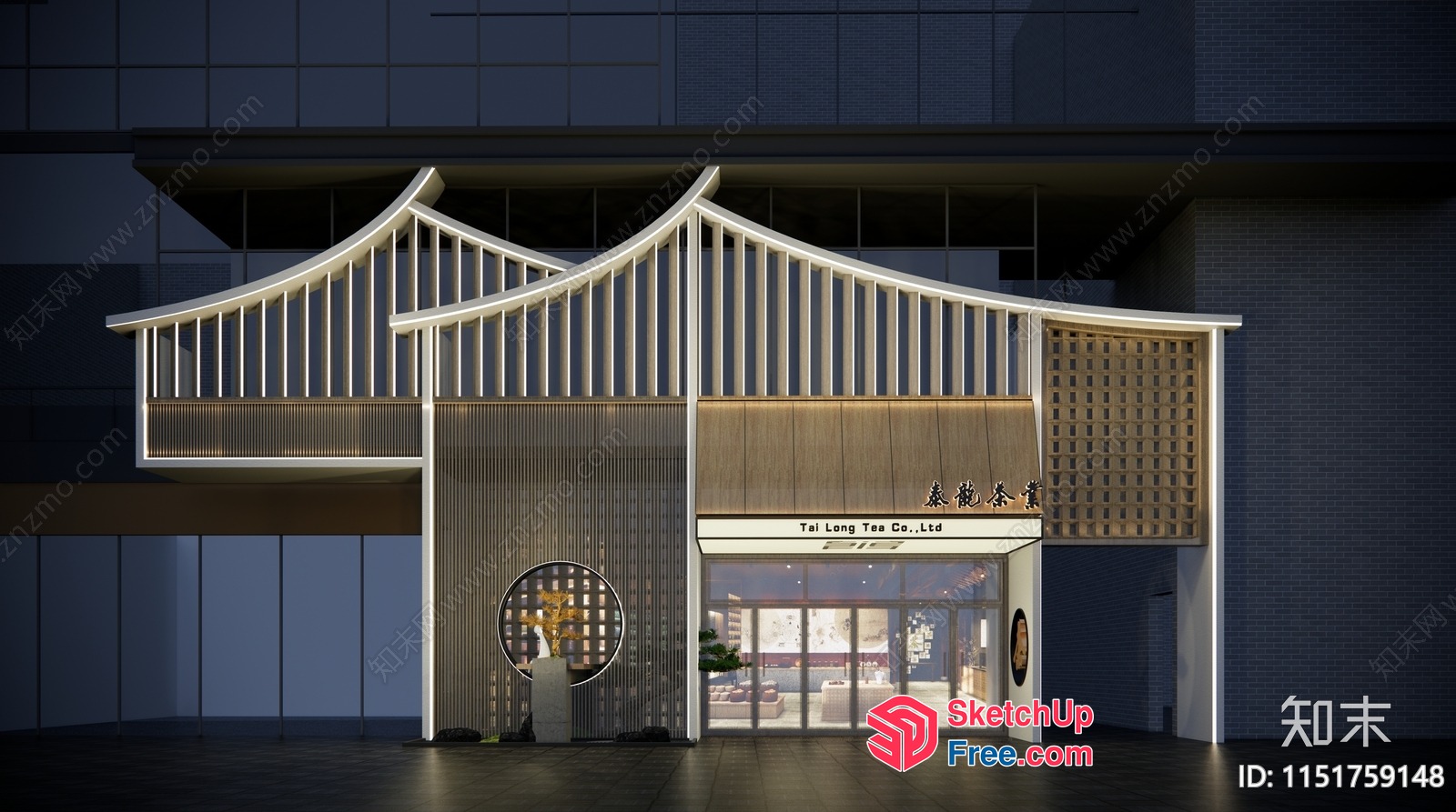 Elegant Asian-Inspired Architecture 3D SketchUp File