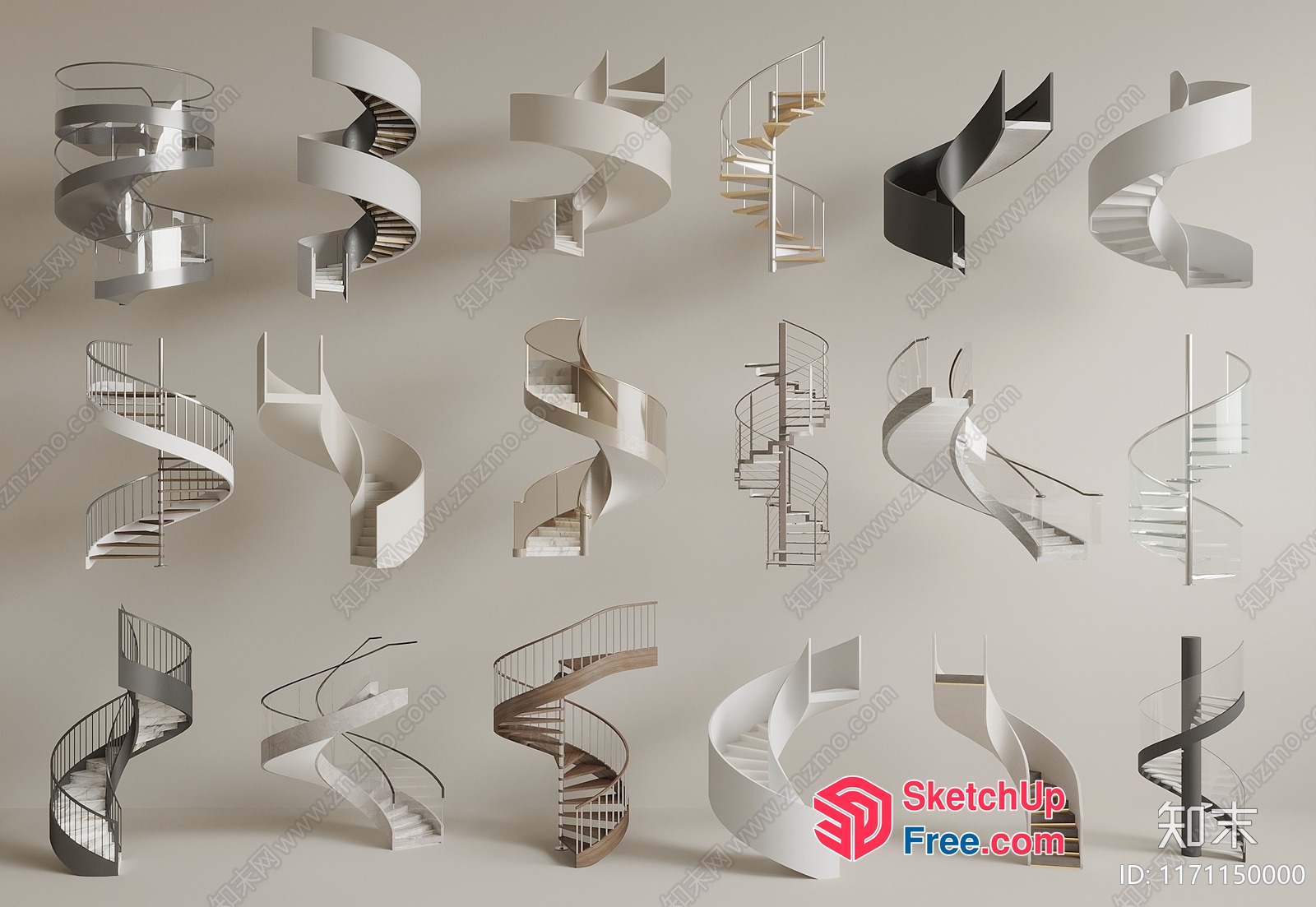 Elegant Stairway Designs 3D SketchUp File