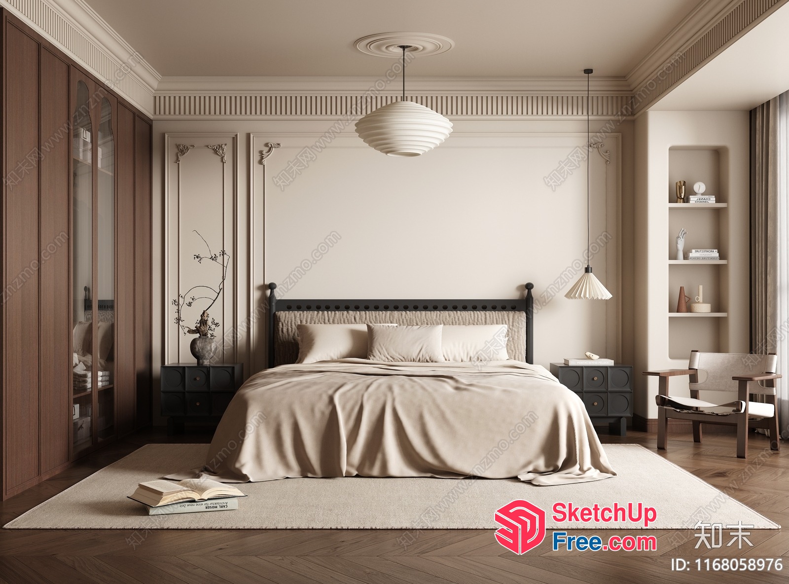 Modern Classic Bedroom Interior 3D SketchUp File