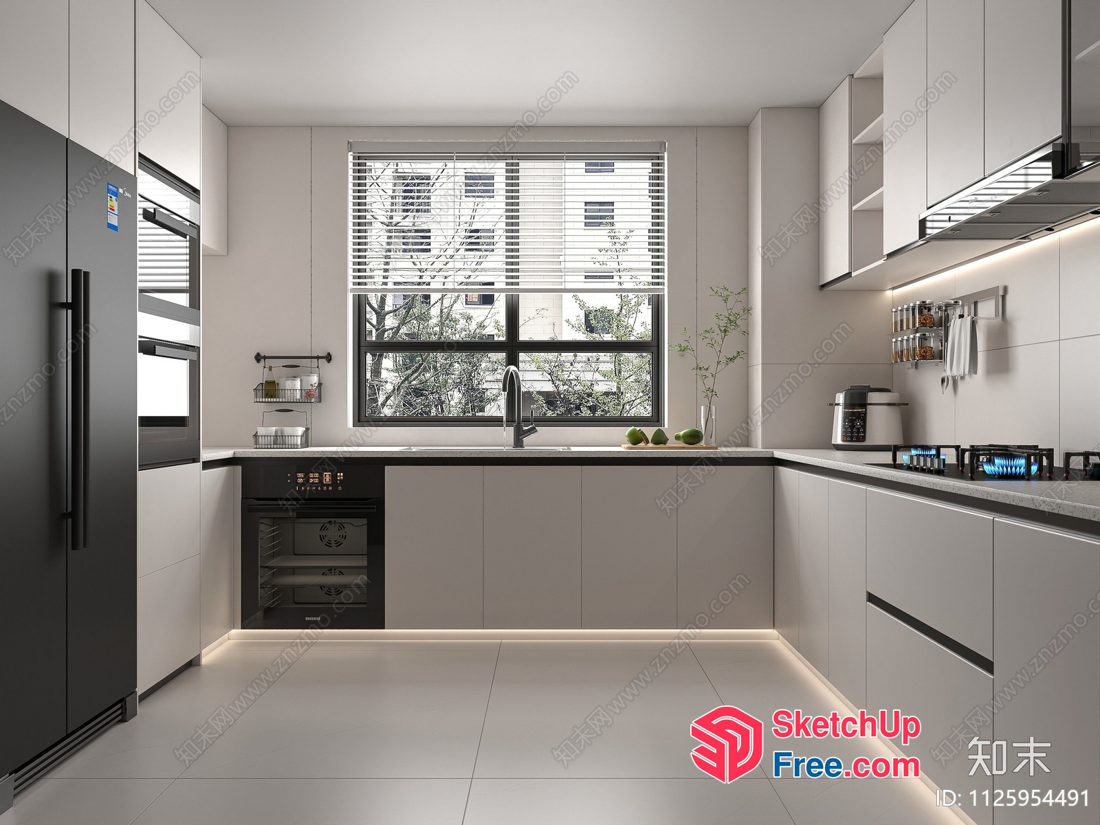 Modern Kitchen With Sleek Appliances And Minimalist Decor 3D SketchUp File