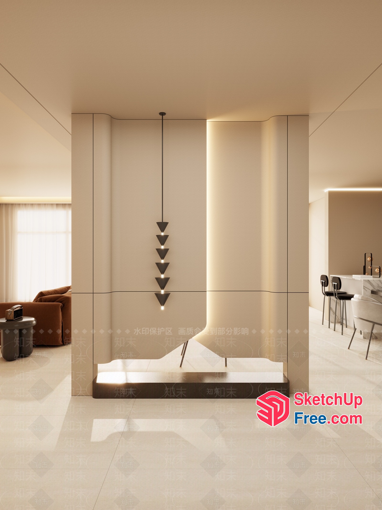 Modern Minimalist Japanese-Style Interior Design 3D SketchUp File
