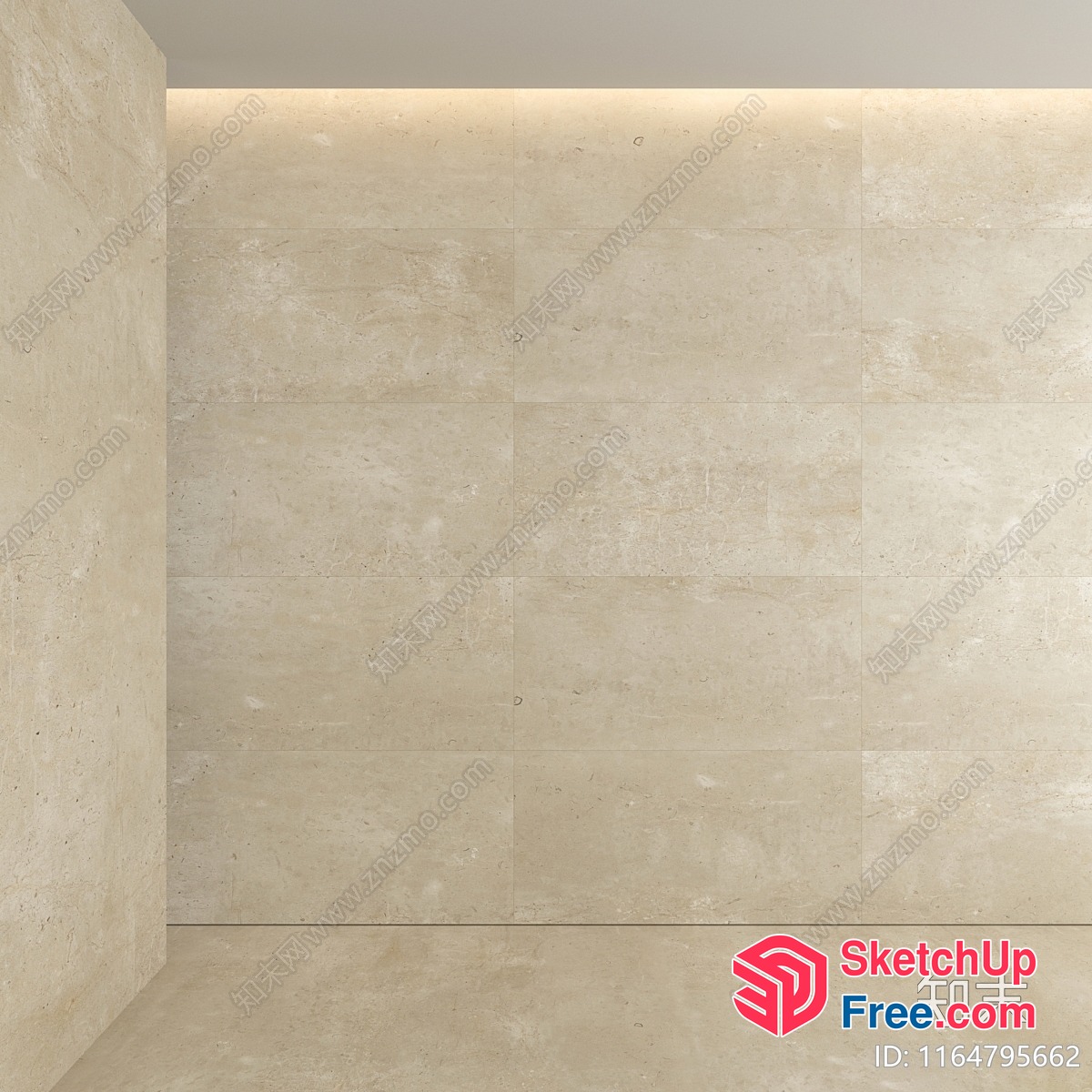 Beige Marble Wall Interior 3D SketchUp File