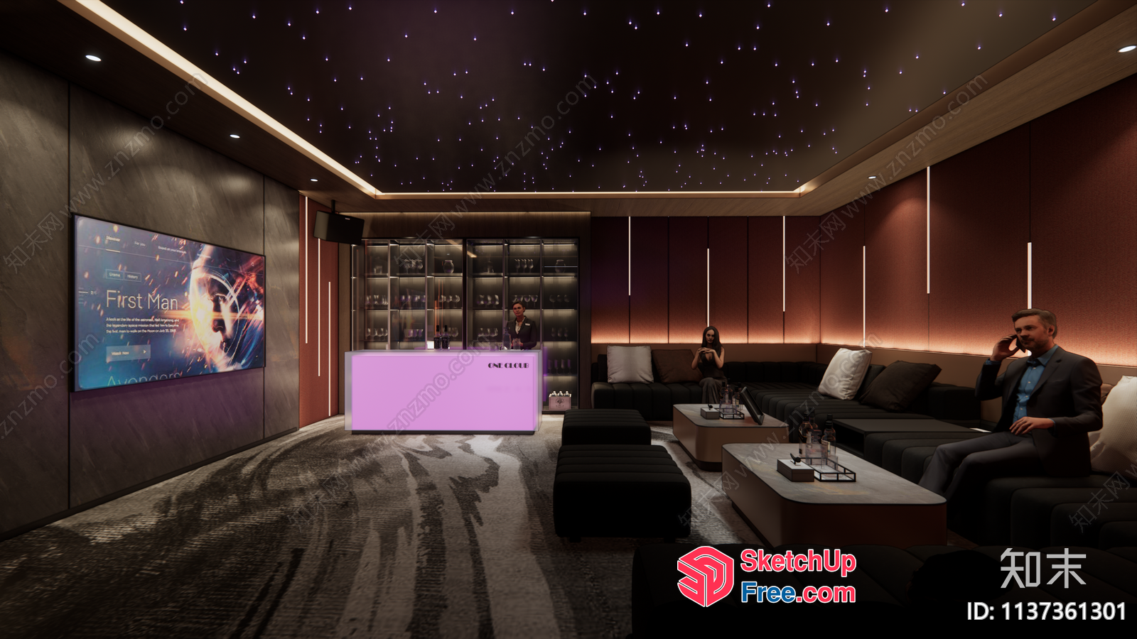 Luxurious Lounge With Modern Decor And High-Tech Amenities 3D SketchUp File