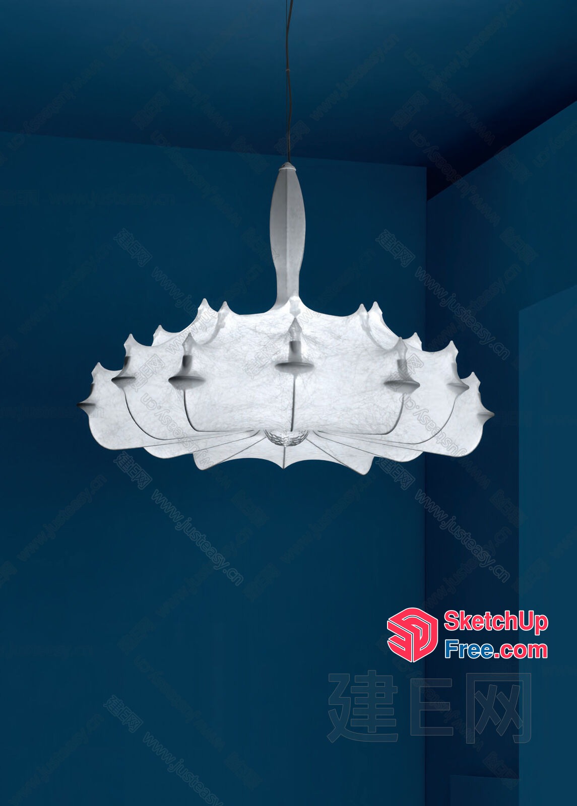 Elegant Chandelier With Unique Leaf Design 3D SketchUp File