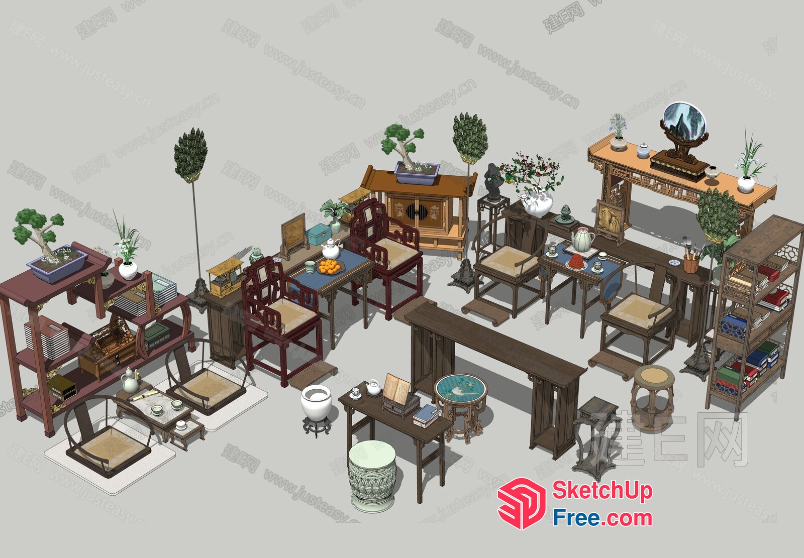 Traditional Asian Home Decor And Furniture Collection 3D SketchUp File