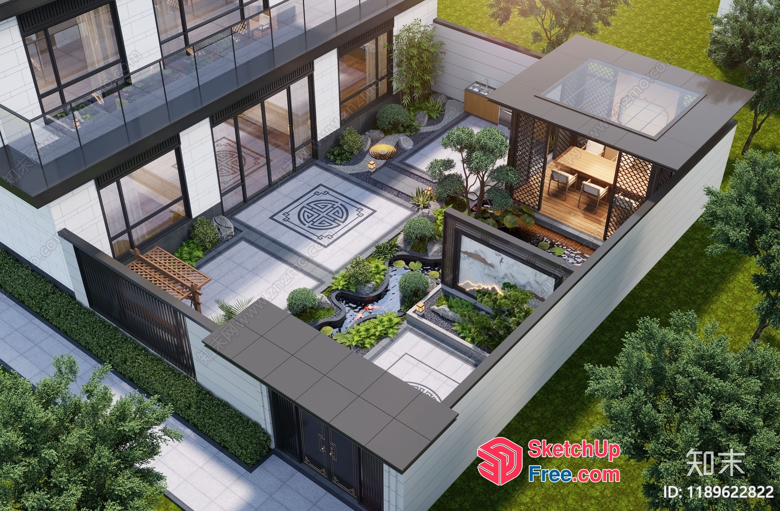 Luxurious Modern Villa With Elegant Interior And Exterior Decor 3D SketchUp File