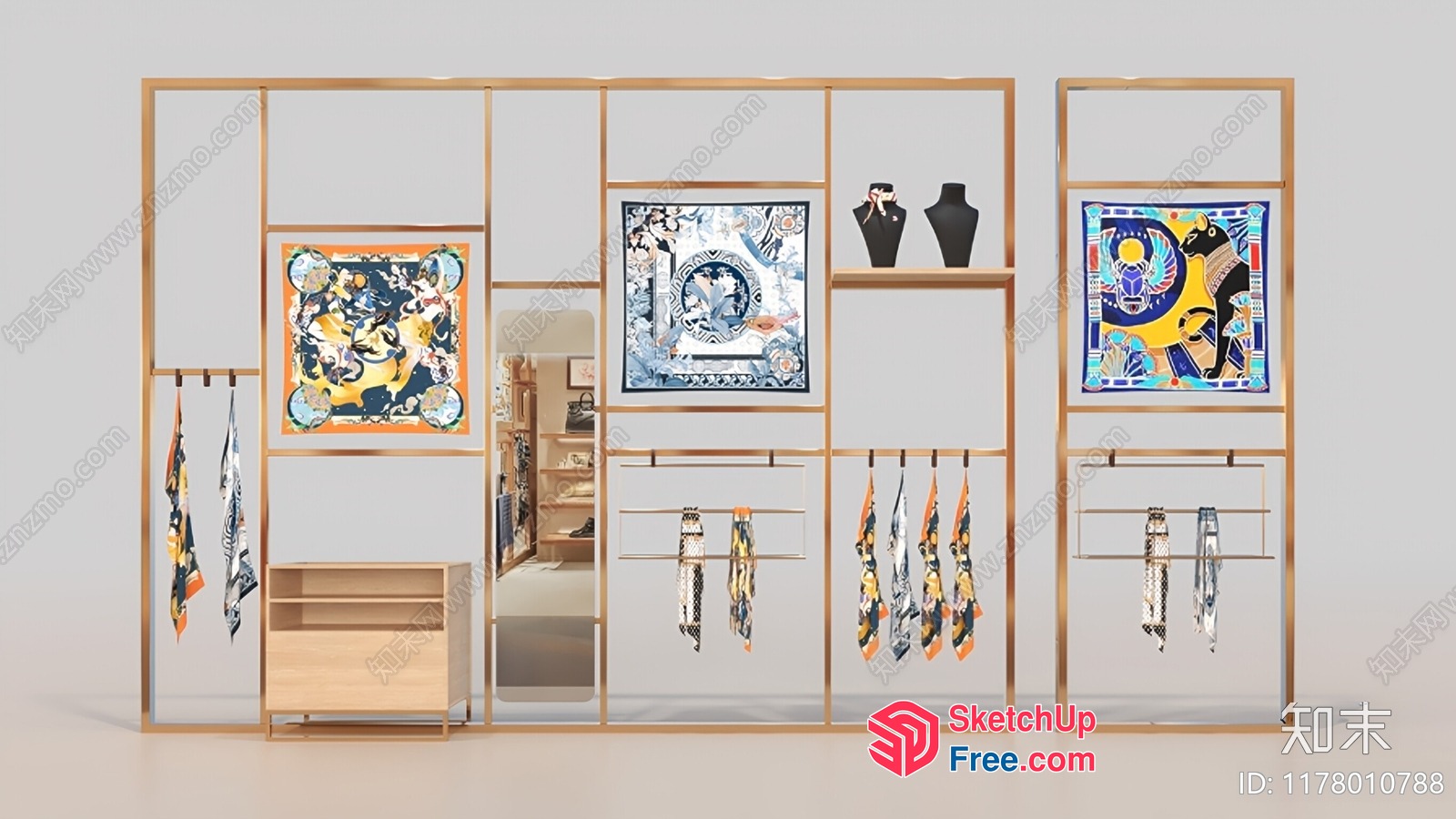 Modern And Elegant Clothing Display System 3D SketchUp File