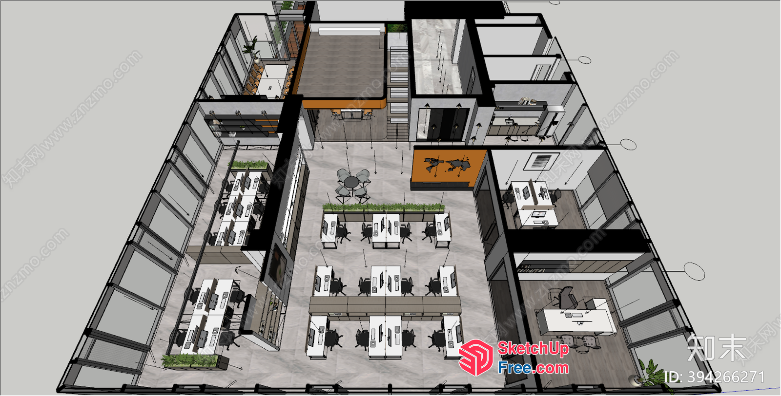 Modern Office Space With Minimalist Furniture And Natural Lighting 3D SketchUp File