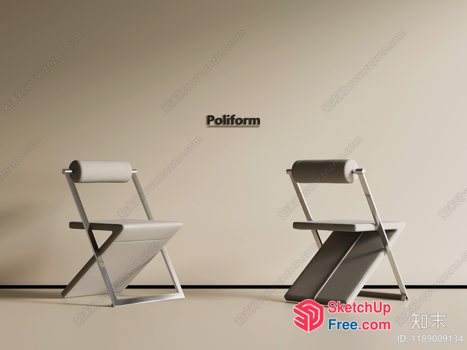 Modern Minimalist Poliform Chairs 3D SketchUp File