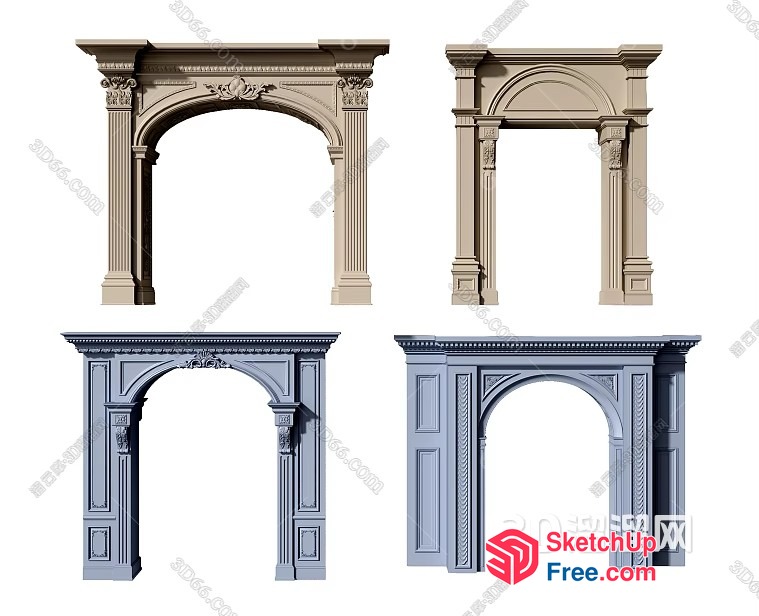 Ornate Arches And Mantels 3D SketchUp File