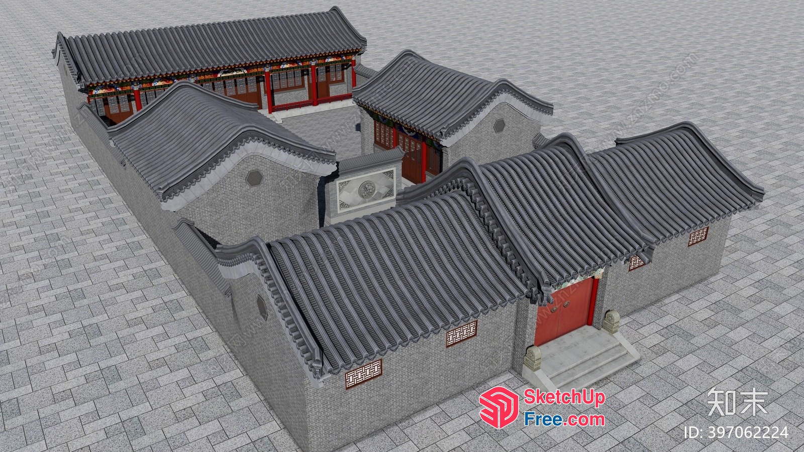 Traditional Chinese Architecture Scene 3D SketchUp File