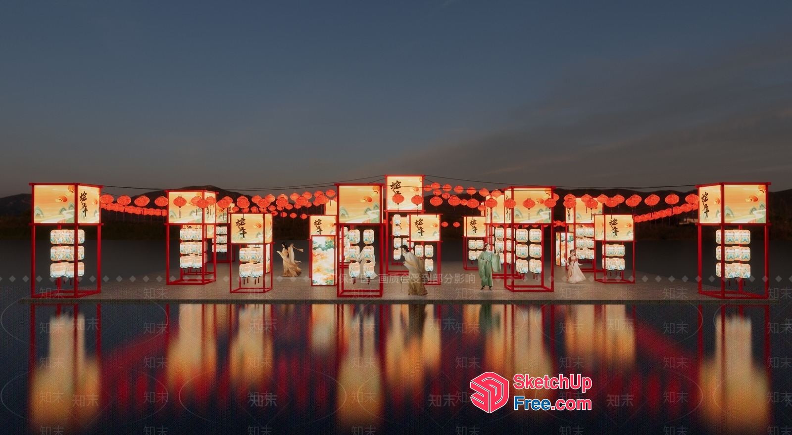 Chinese Lantern Festival Display 3D SketchUp File