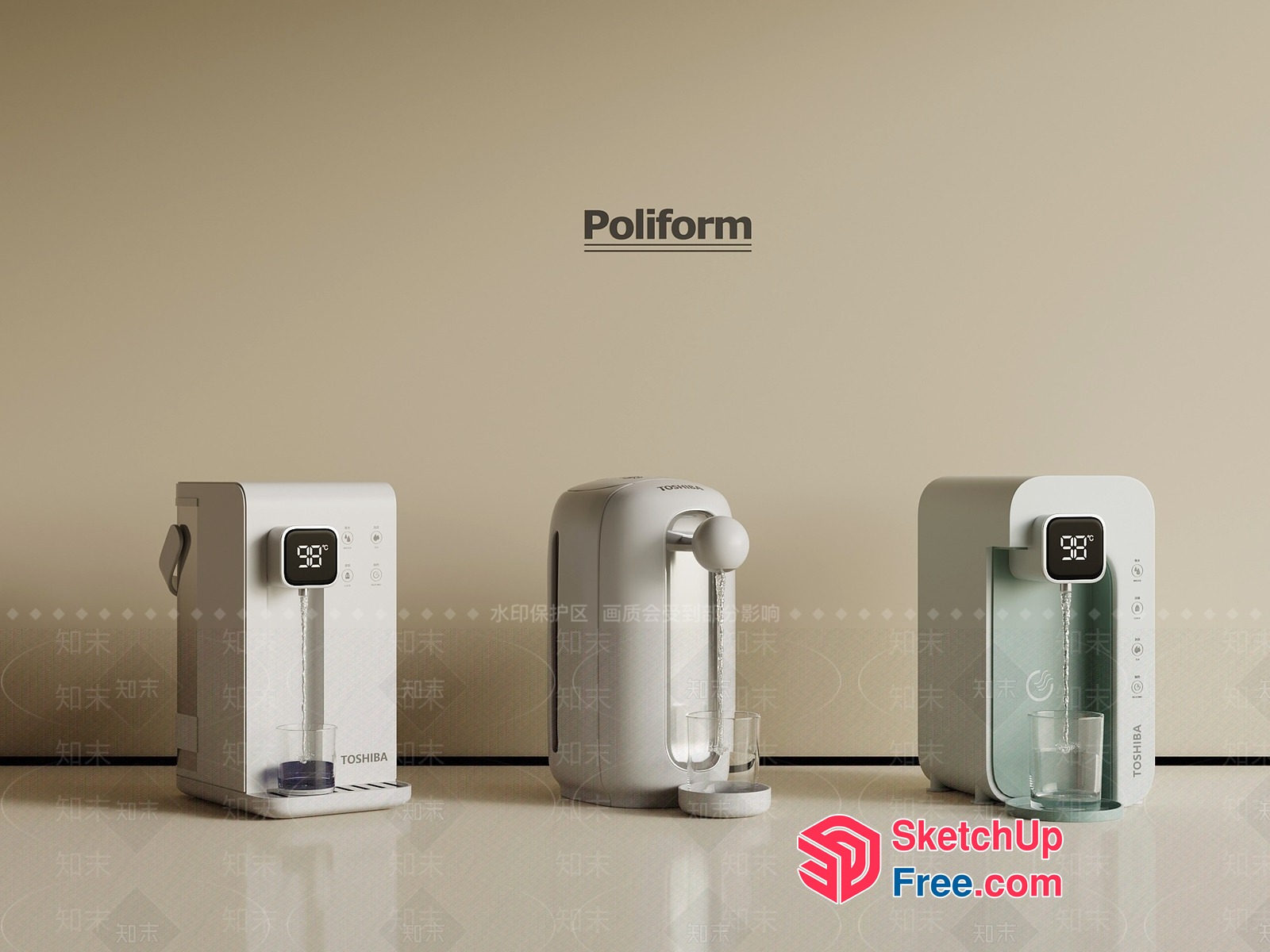 Modern Japanese-Inspired Water Purifier Designs 3D SketchUp File