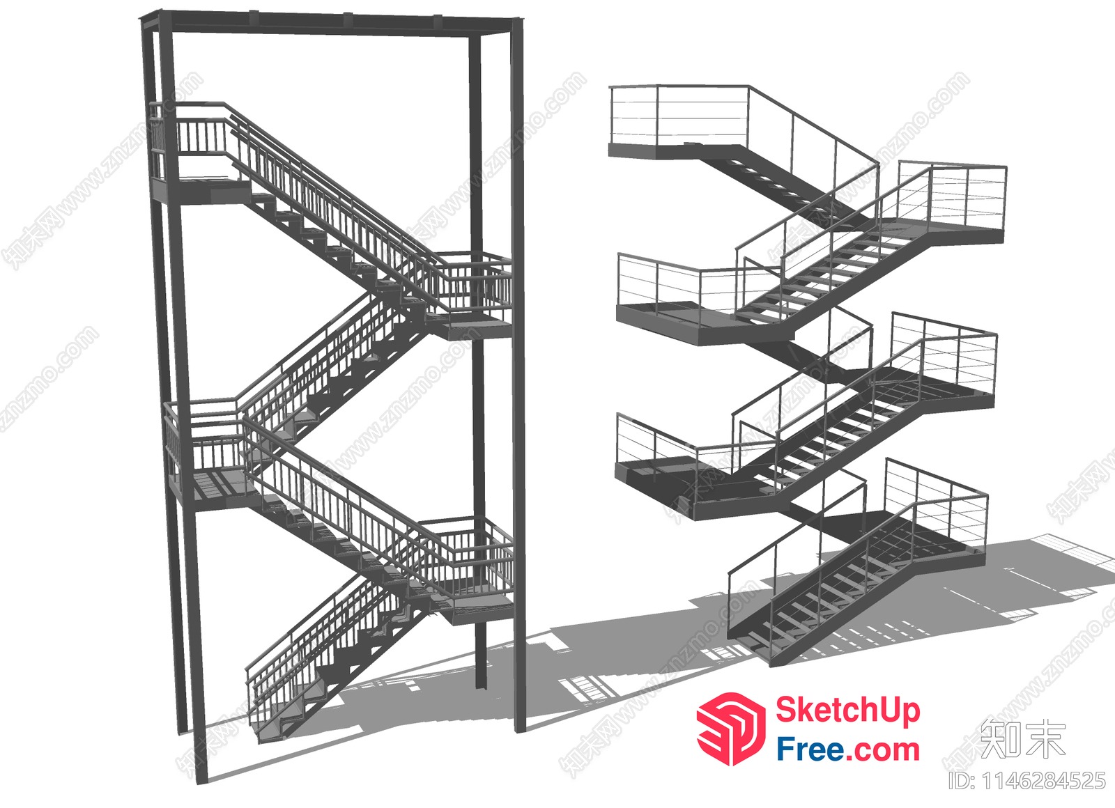 Spiral Staircase In Industrial Style 3D SketchUp File