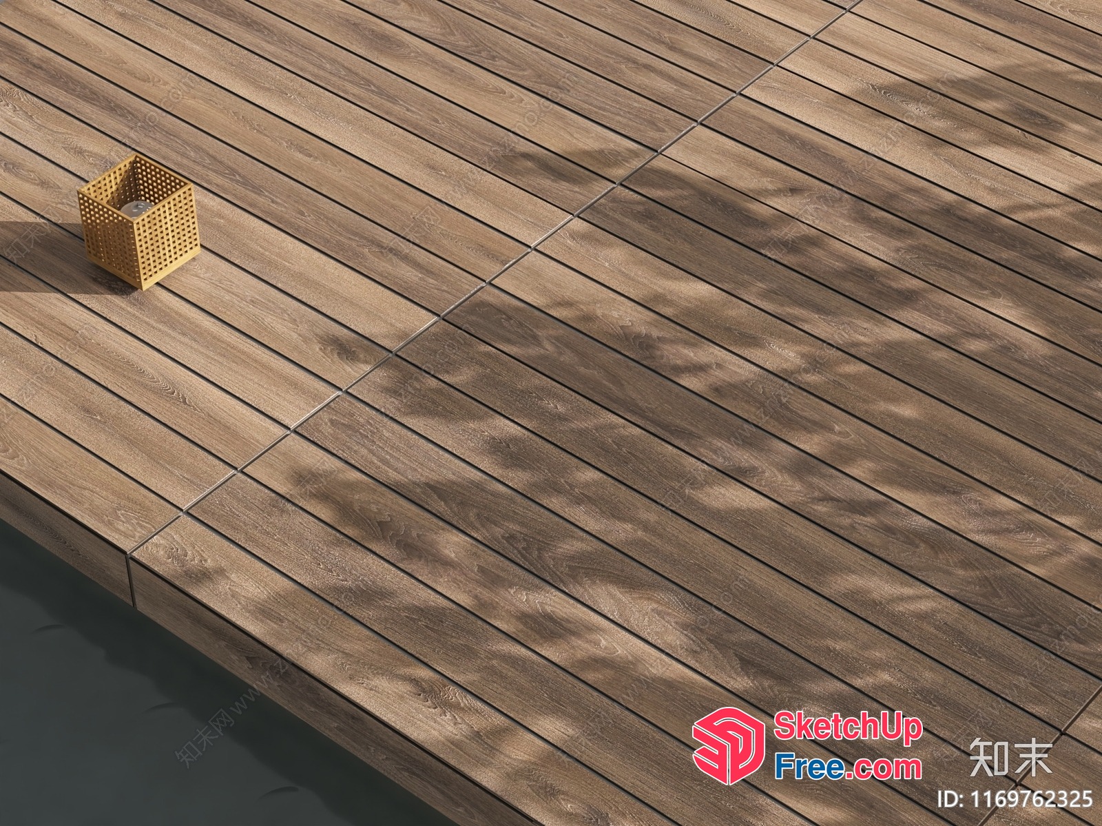 Wooden Decking And Railing 3D SketchUp File