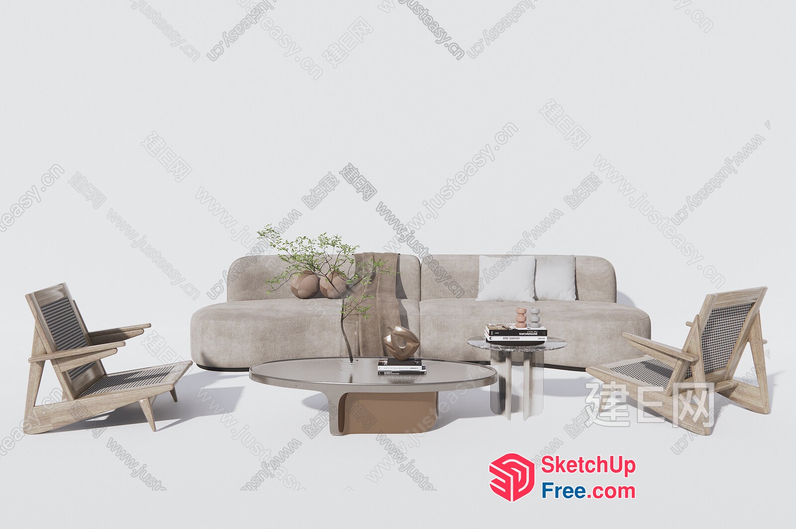 Minimalist Modern Living Room Furniture Collection 3D SketchUp File