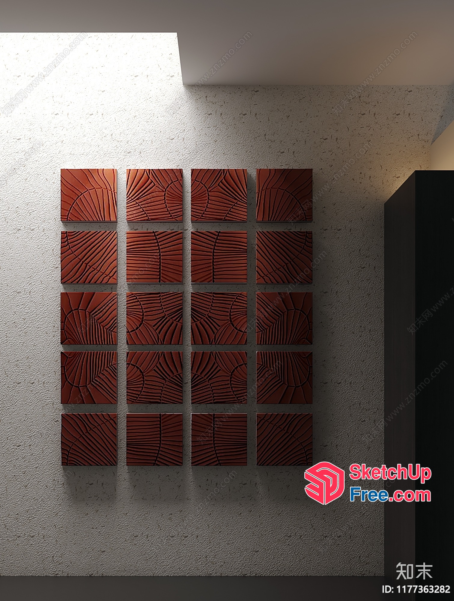 Brown Carved Wall Art 3D SketchUp File
