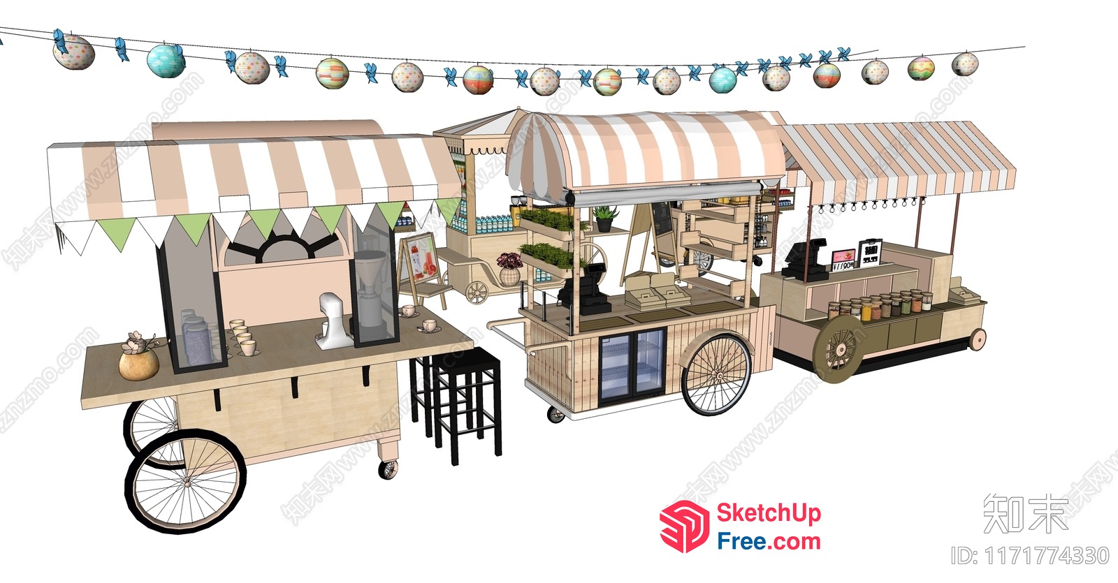 Food Truck Street Food Stall 3D SketchUp File