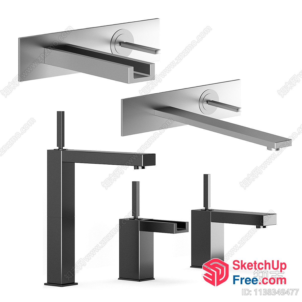 Modern Faucet And Sink Hardware 3D SketchUp File