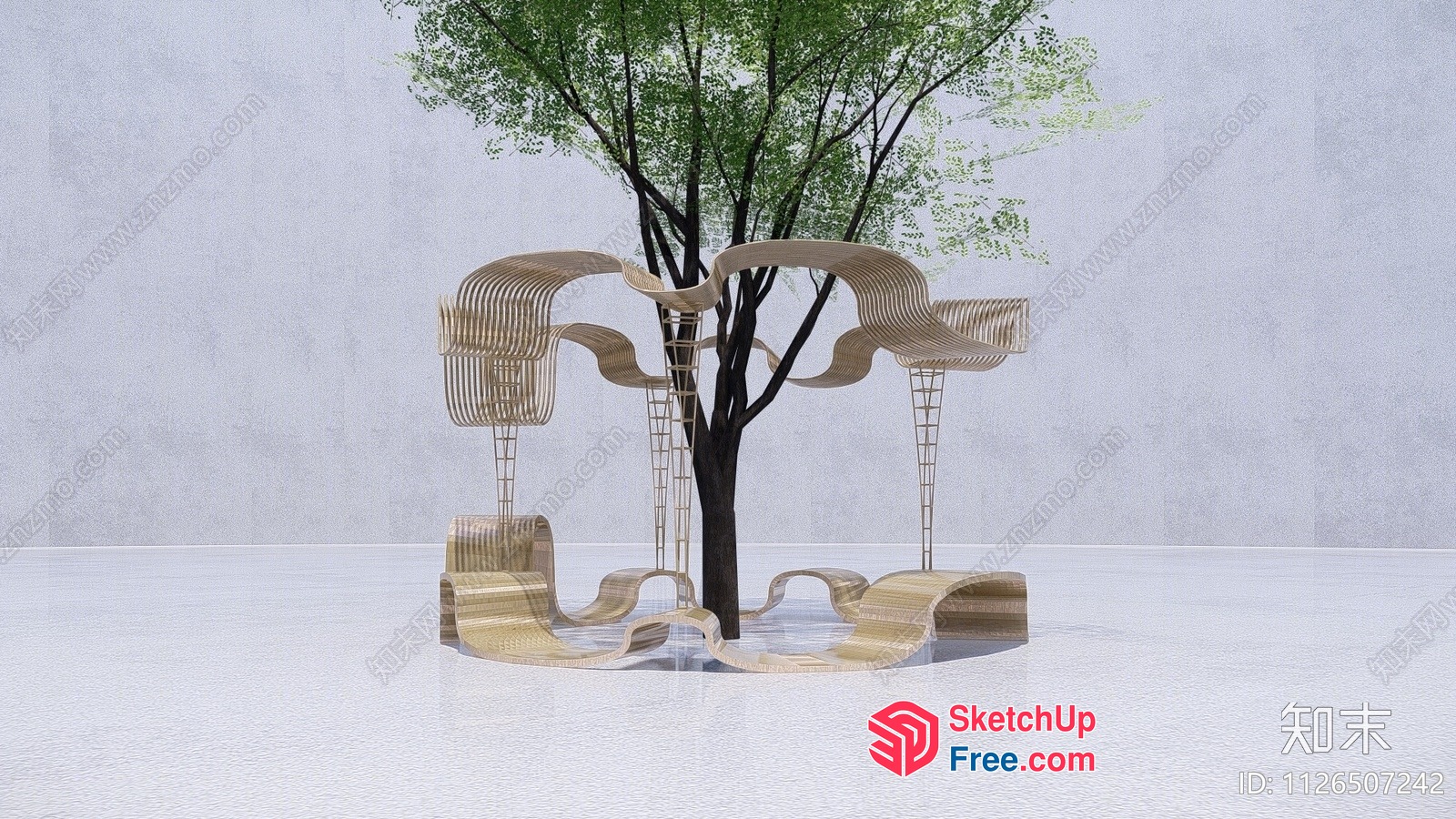 Elegant And Modern Tree-Inspired Interior Design 3D SketchUp File