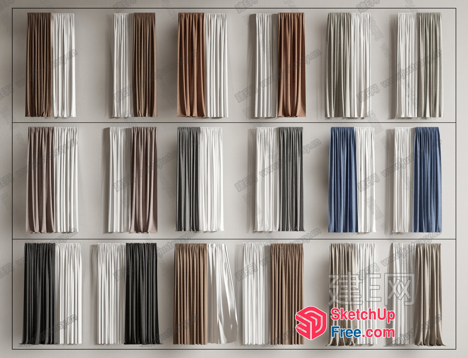 Variety Of Curtain Styles 3D SketchUp File
