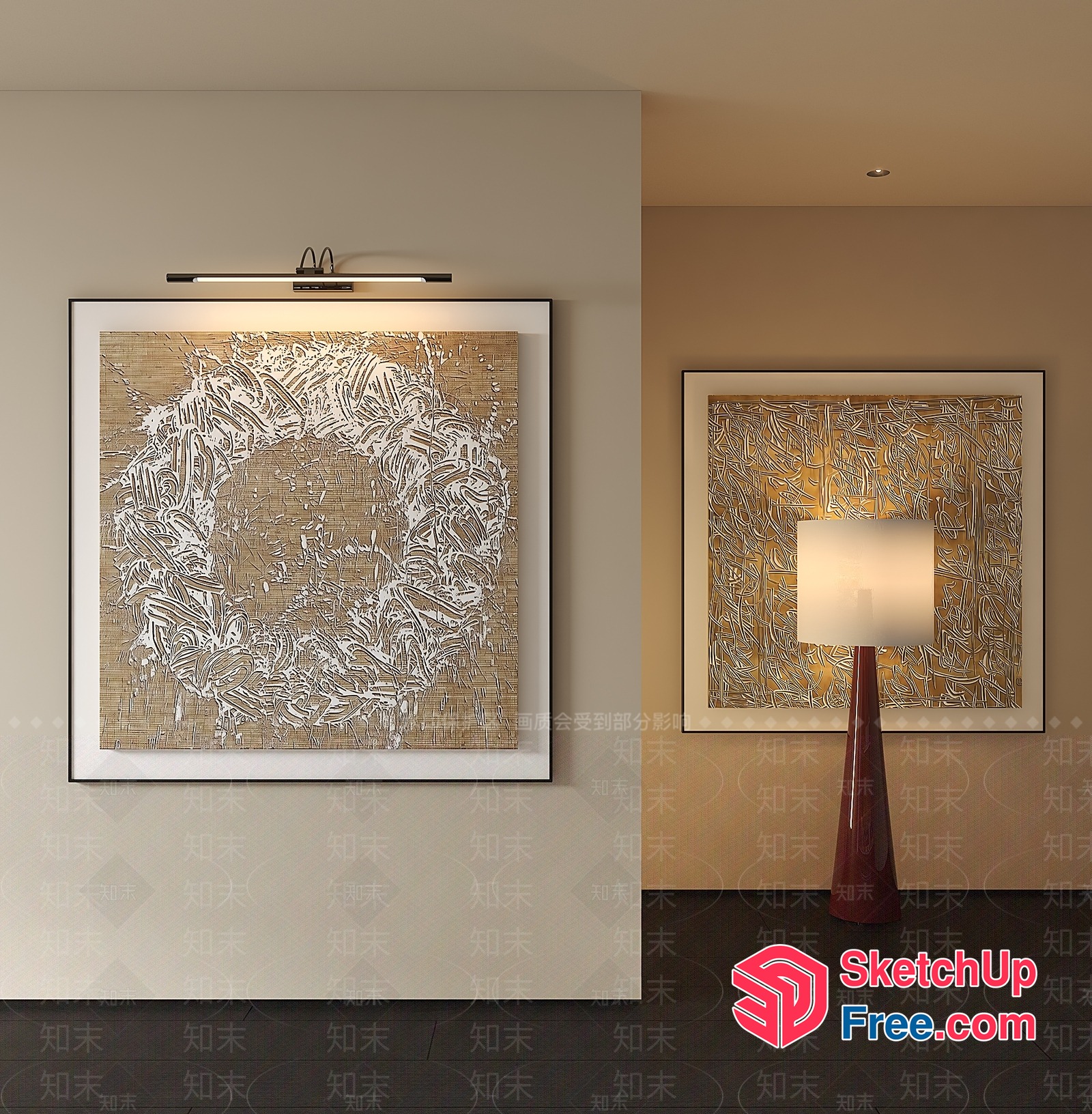 Elegant And Sophisticated Artwork Display 3D SketchUp File