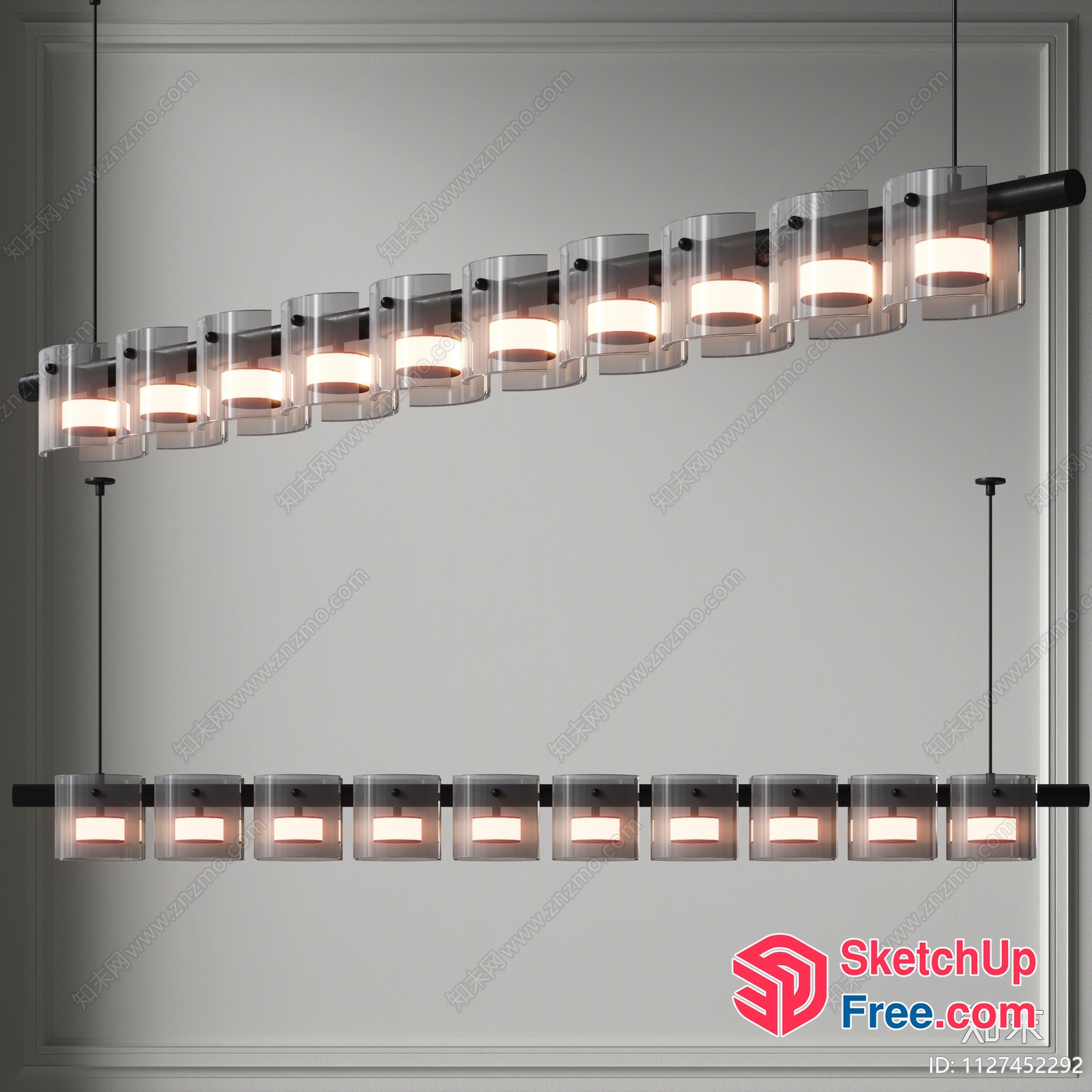 Elegant Modern Ceiling Light Fixture 3D SketchUp File