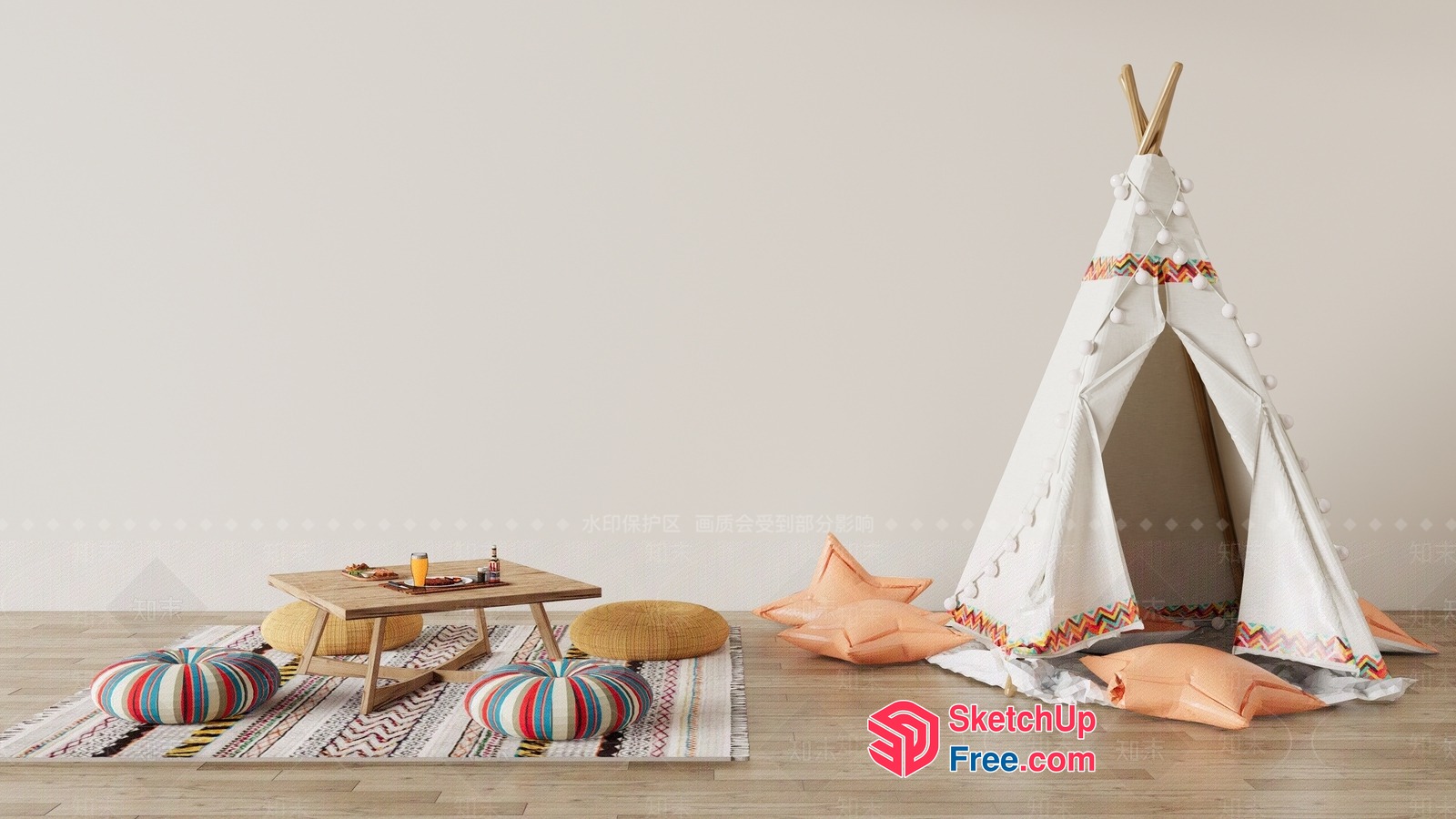 Boho Chic Kids' Play Area 3D SketchUp File