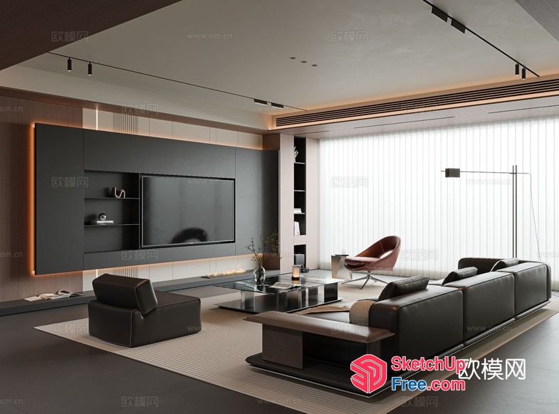 Modern Living Room With Sleek Furniture And Minimalist Decor 3D SketchUp File