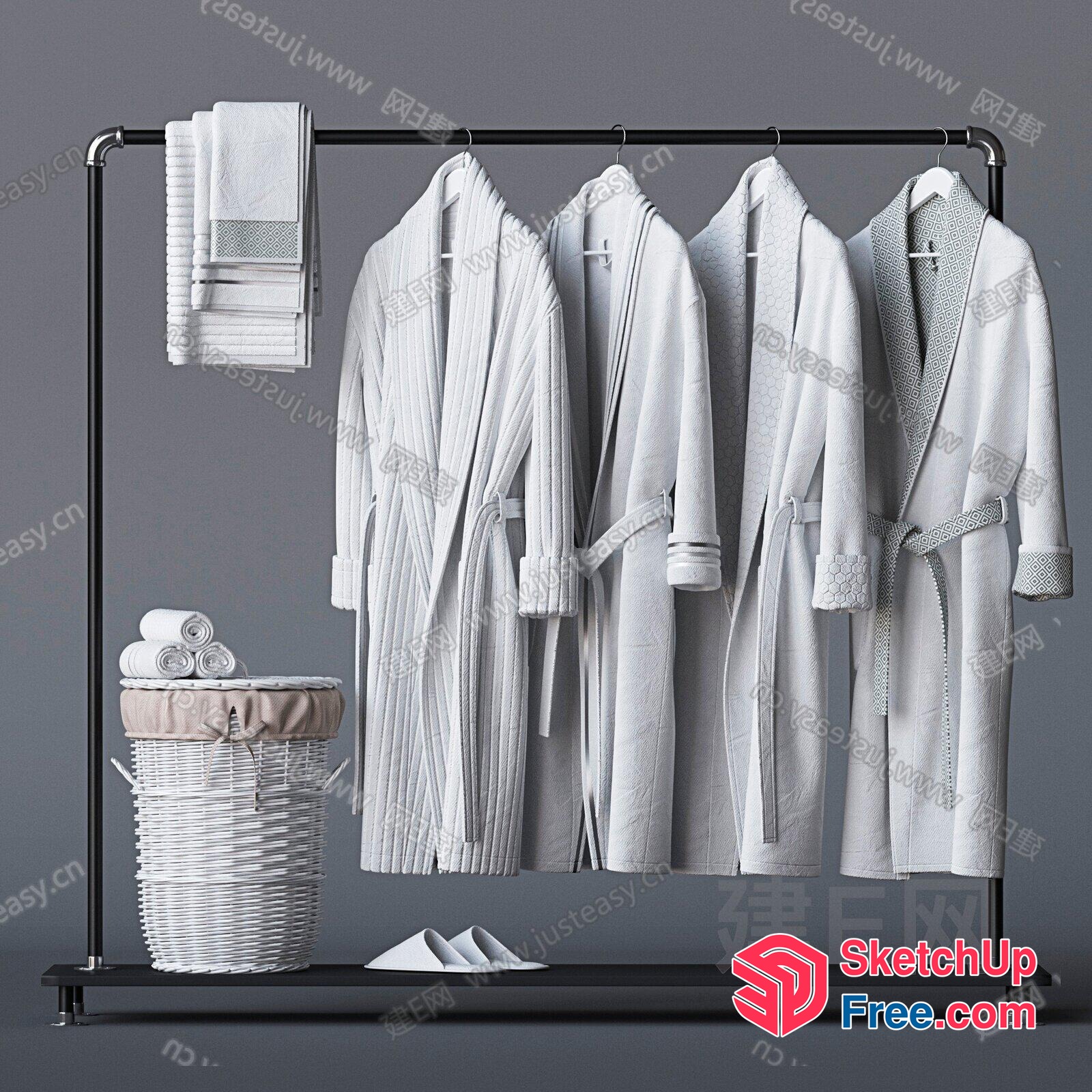 Bathrobe Display And Accessories 3D SketchUp File