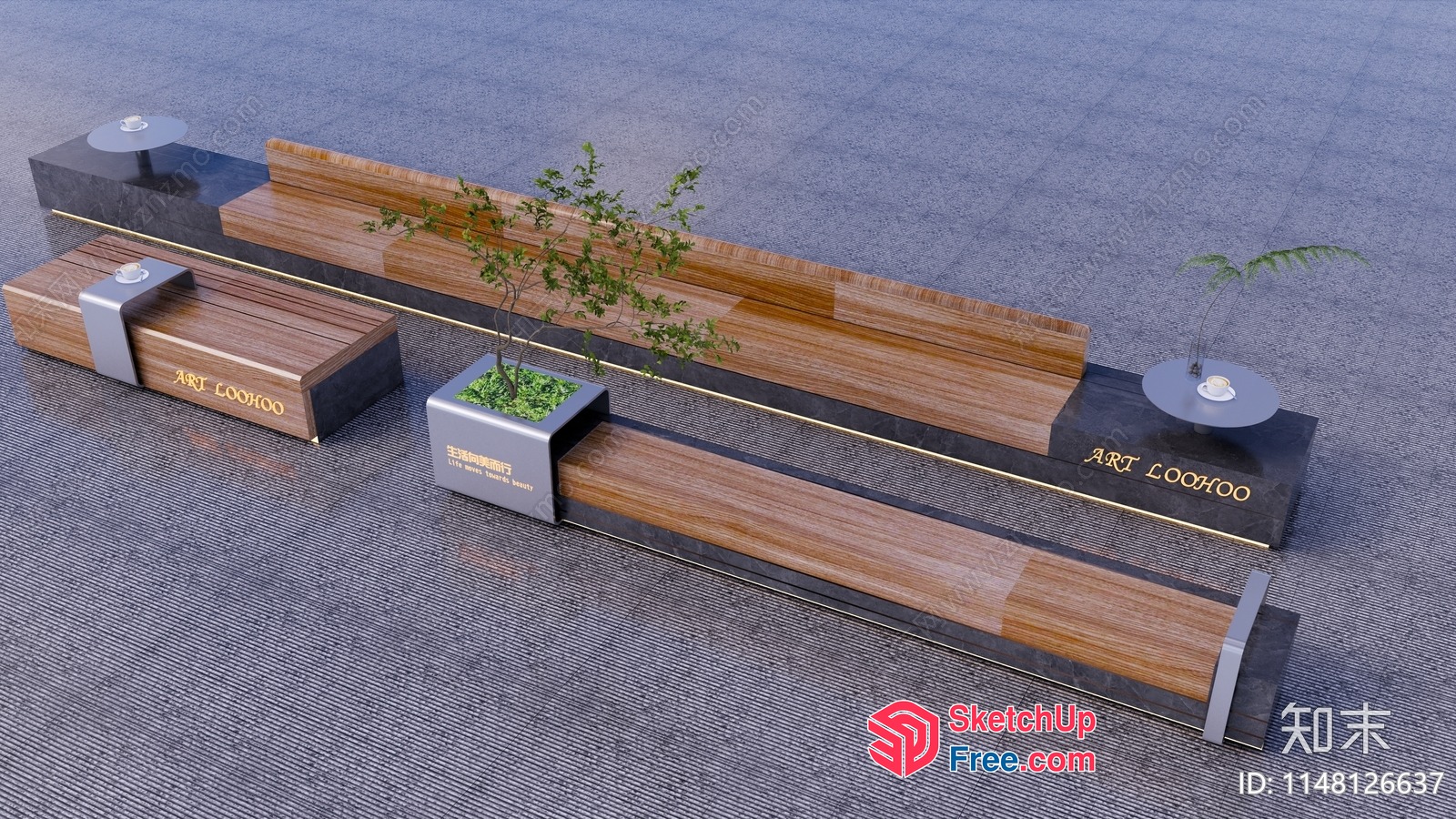 Artistic Outdoor Seating Arrangement 3D SketchUp File