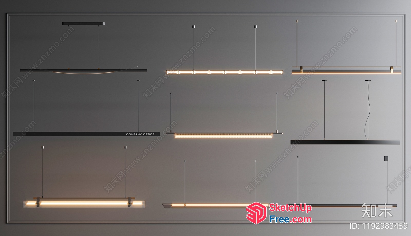 Elegant Modern Hanging Light Fixtures 3D SketchUp File