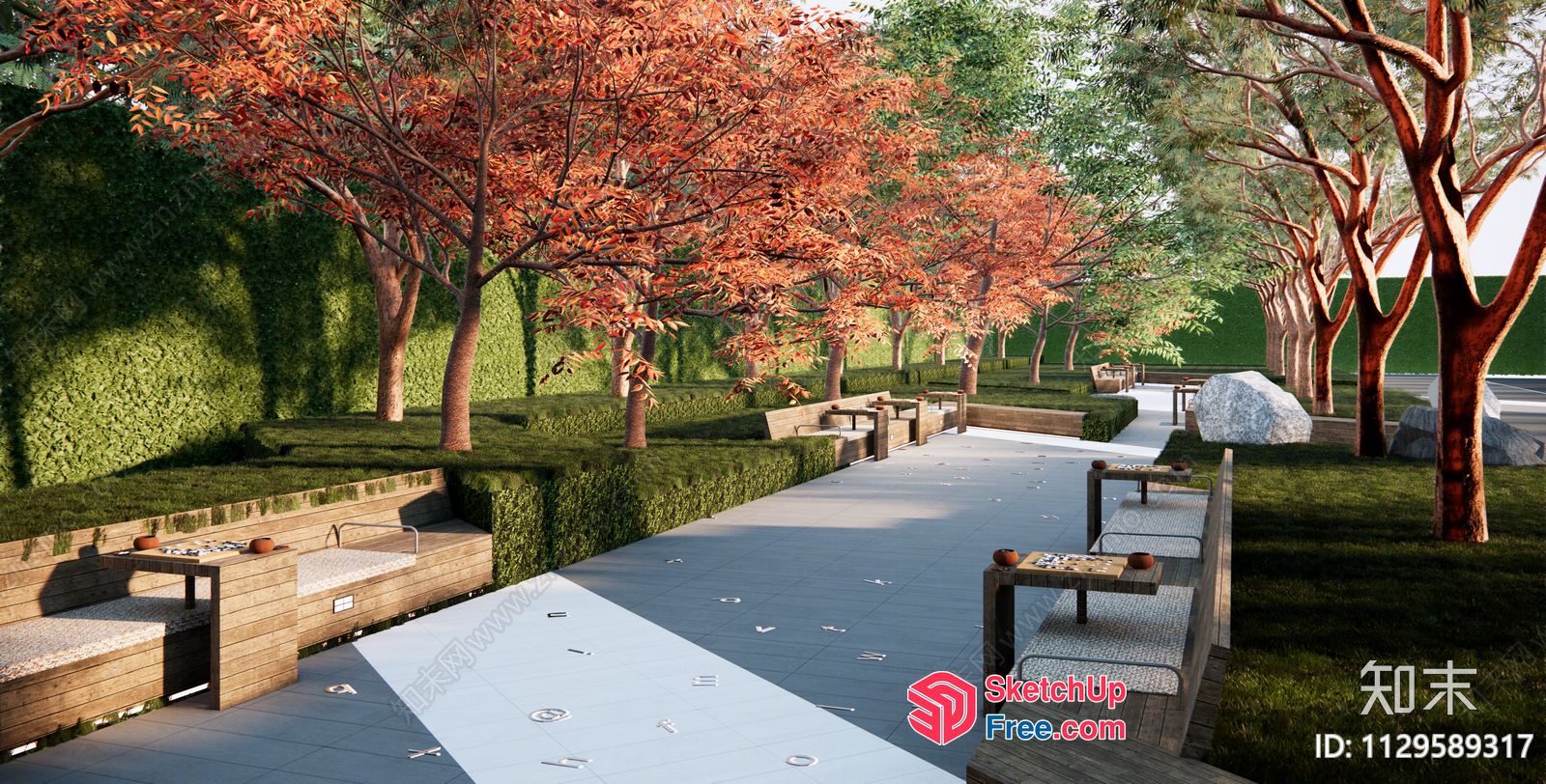 Serene Japanese-Inspired Outdoor Oasis 3D SketchUp File