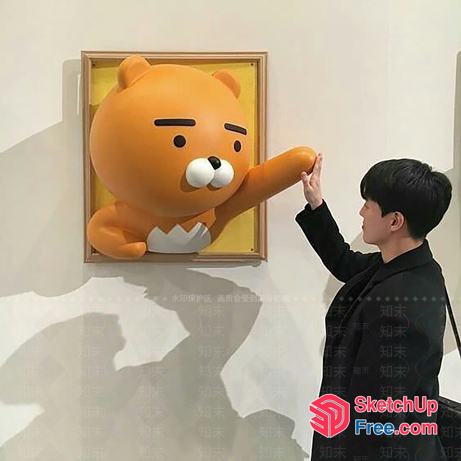 Characteristic Wall Art Featuring A Bear 3D SketchUp File