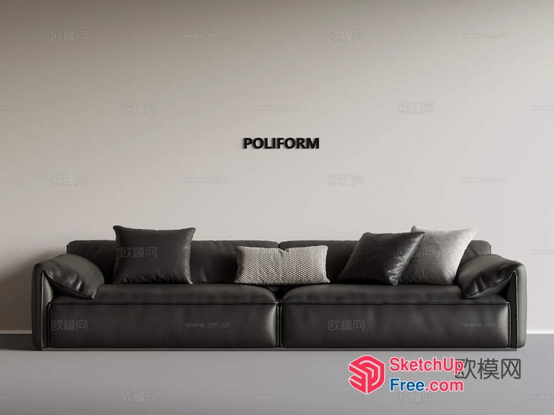 Modern Minimalist Living Room Sofa Design 3D SketchUp File