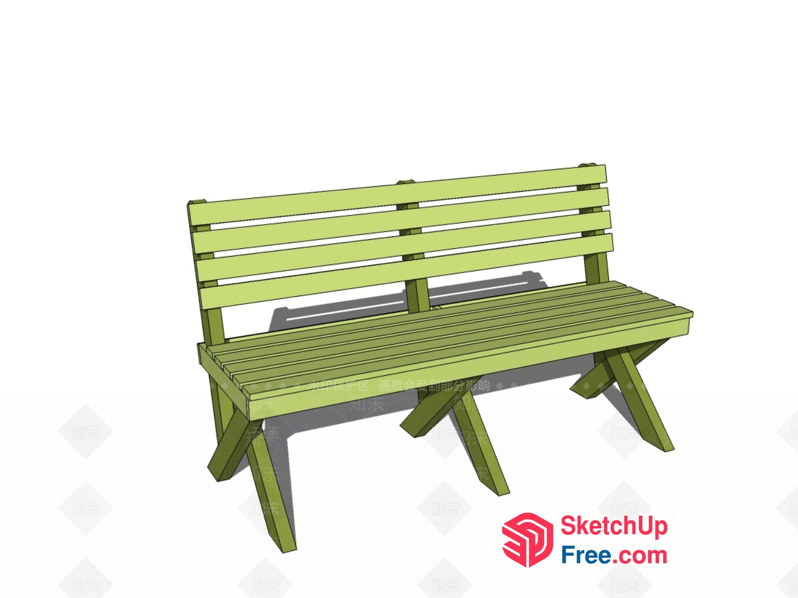 Simple Green Bench 3D SketchUp File