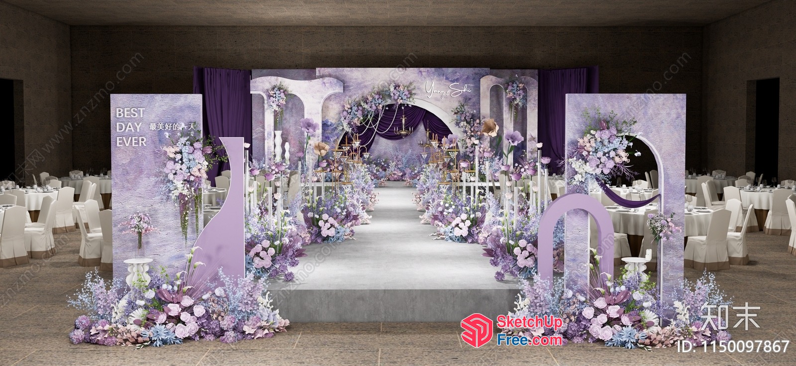 Lavender Wedding Decorations 3D SketchUp File