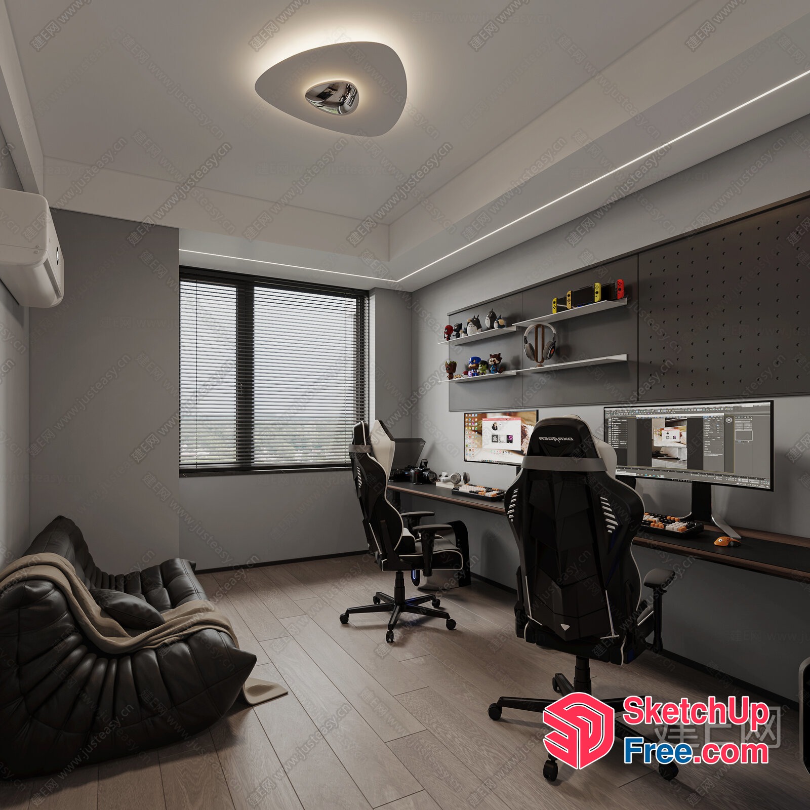 Modern Office Space With Sleek Furniture And Natural Lighting 3D SketchUp File