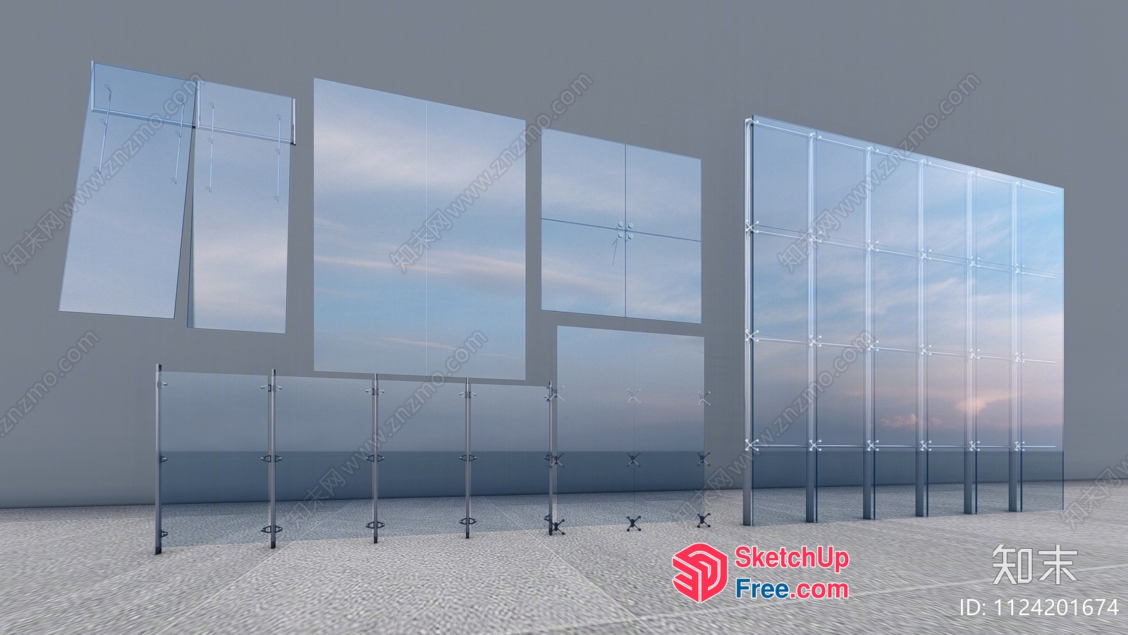 Glass Curtain Wall Installation 3D SketchUp File