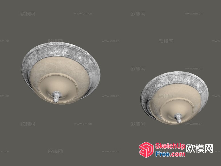 Vintage Style Ceiling Light Fixtures 3D SketchUp File