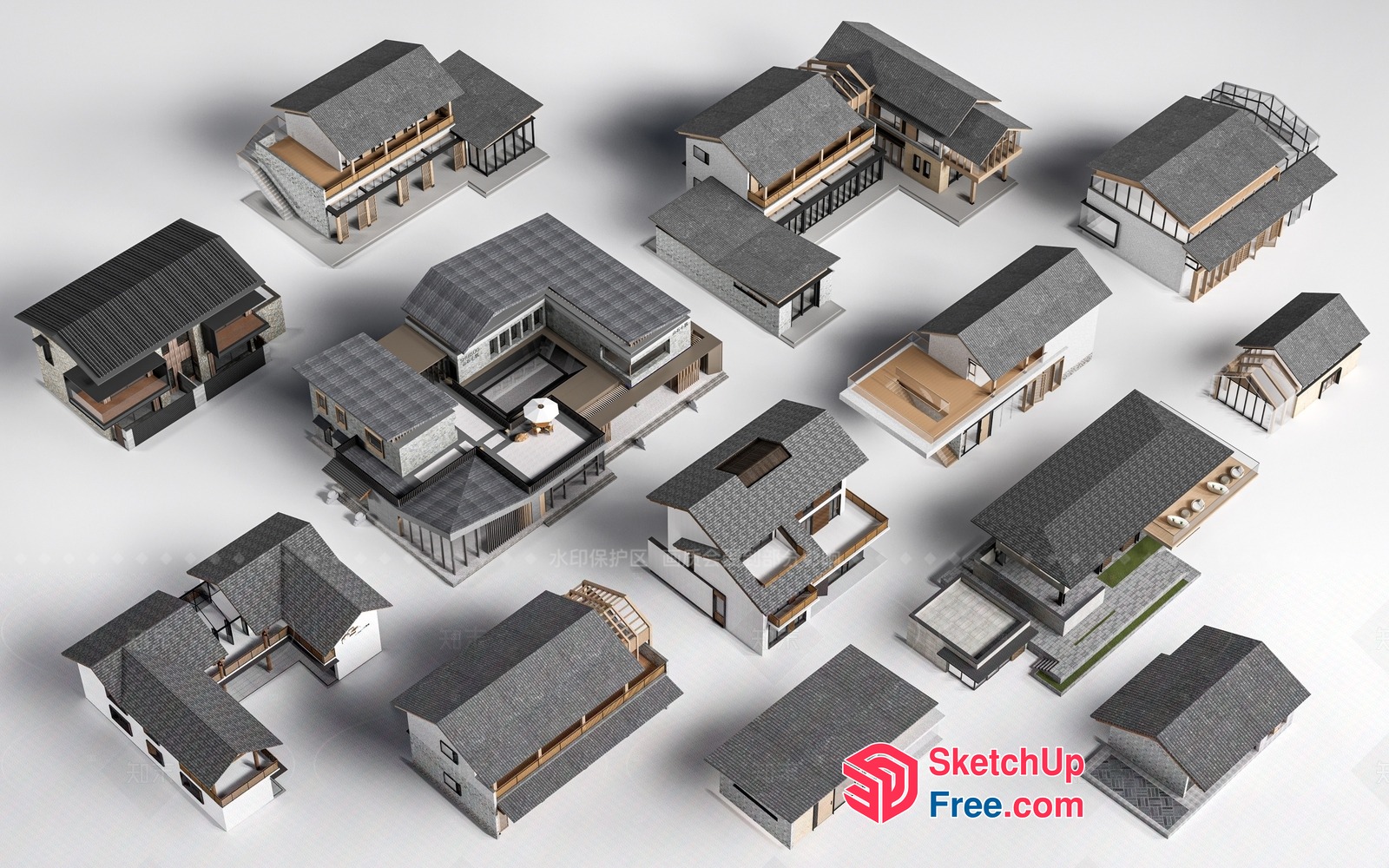 3D Model Of Various Houses 3D SketchUp File