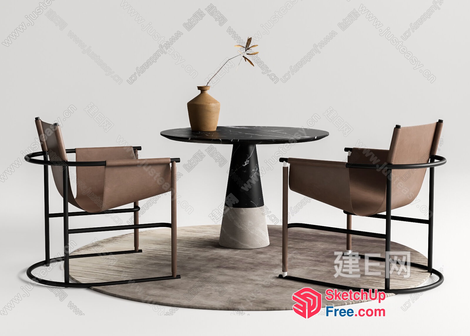 Modern Minimalist Dining Room Furniture Set 3D SketchUp File