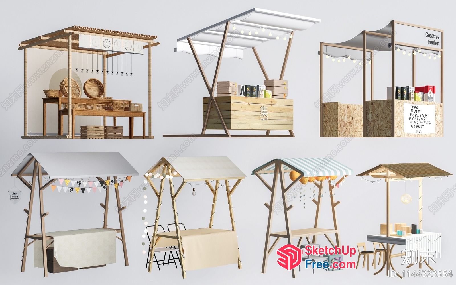 Creative Market Stall 3D SketchUp File